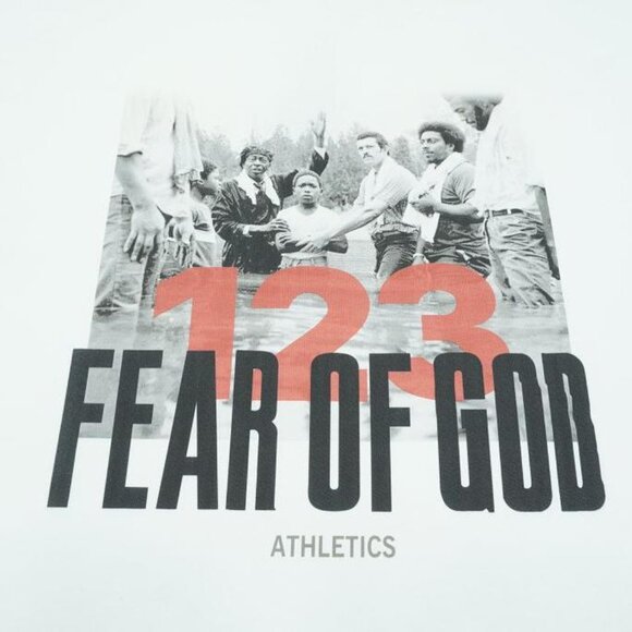 RIVINGTON ROI REBIS FEAR OF GOD Print T Shirt - Picture 4 of 5